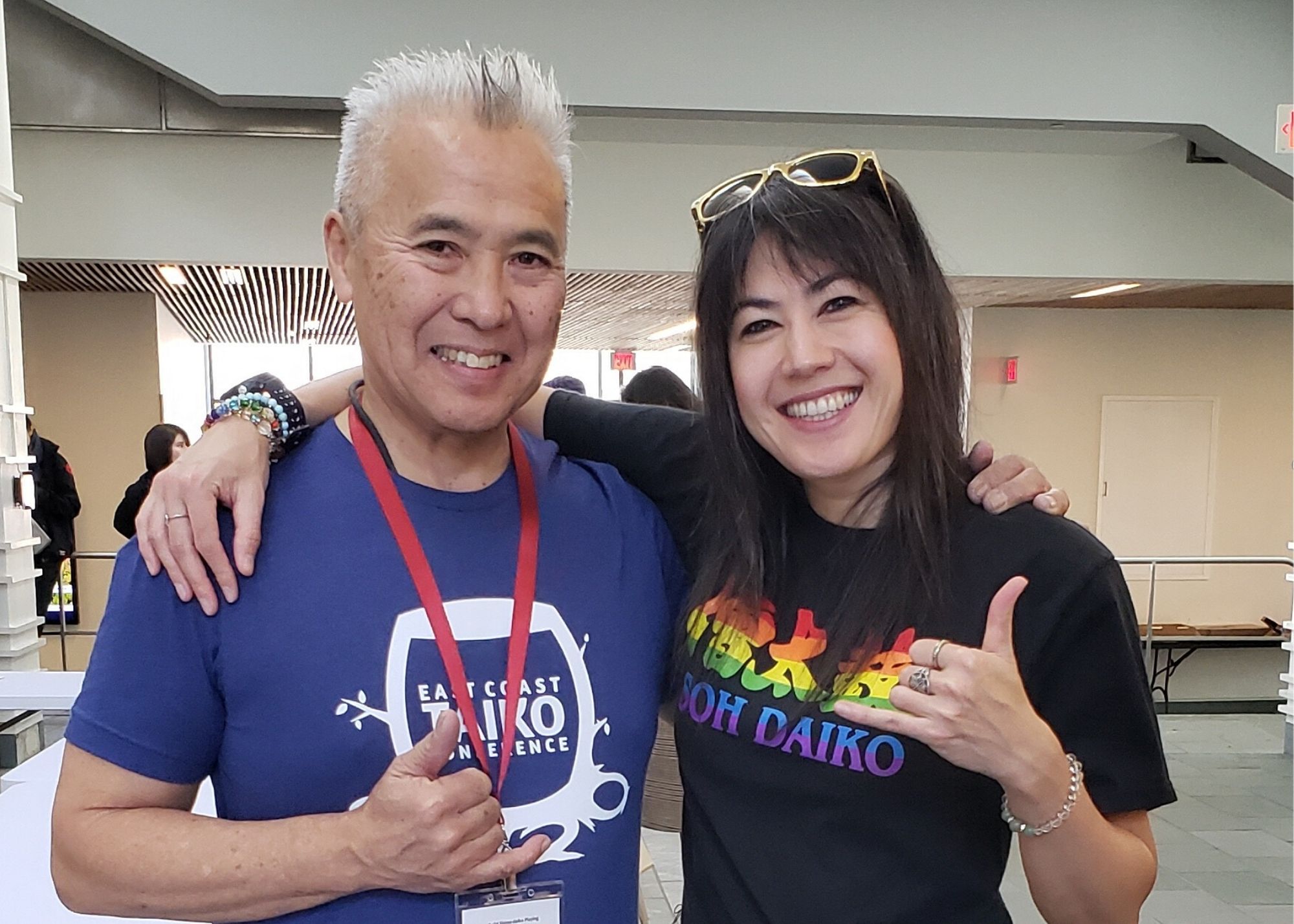 Soh Daiko member with workshop leader Kenny Endo