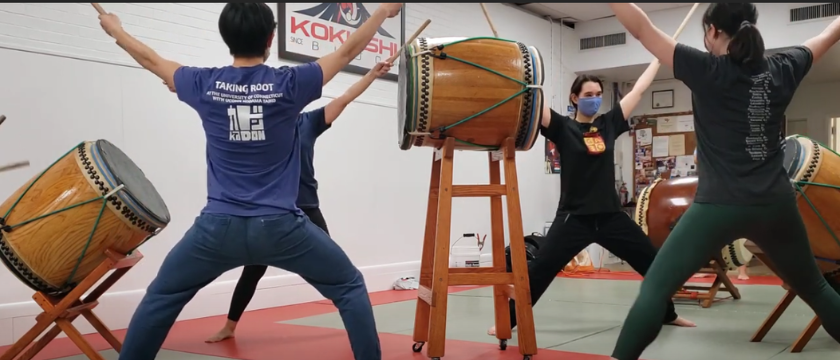 New probationary members, Patrick and Jodi, learning Hachidan-uchi