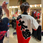 Soh Daiko putting on performance costumes