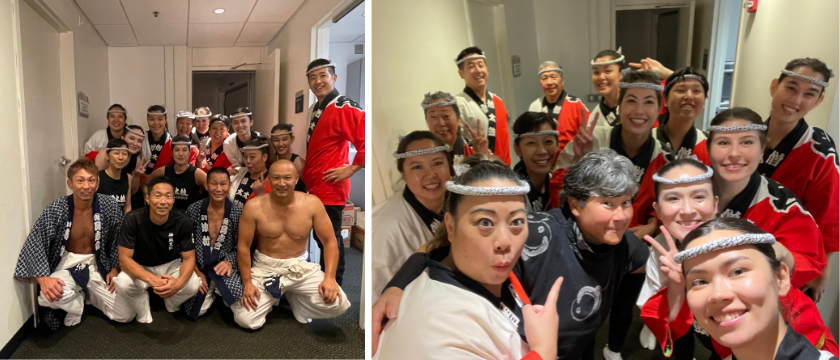 Soh Daiko with members of Miyakejima Geinou Doushikai and Tiffany Tamaribuchi